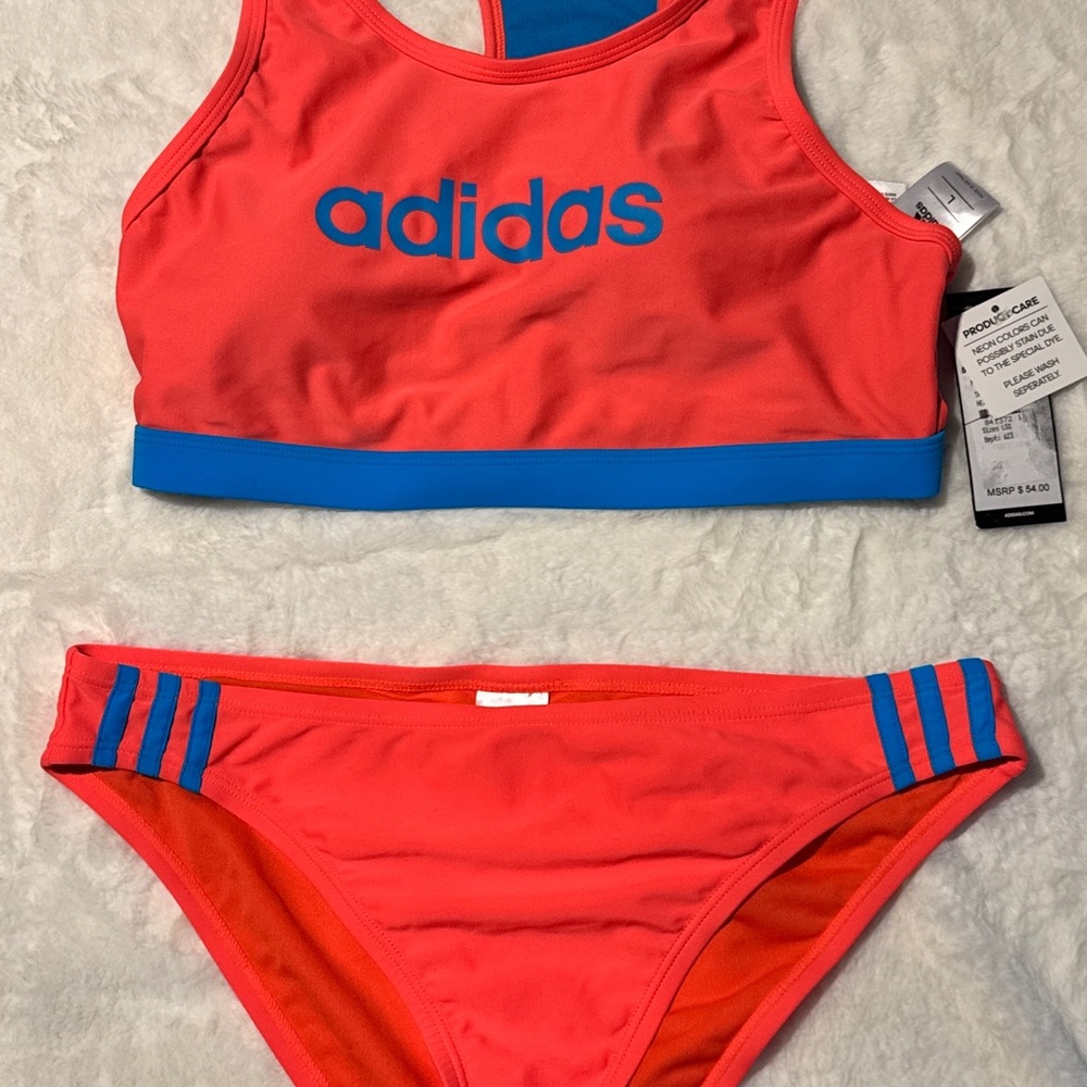Adidas Vibrant Coral and Blue Swimwear
